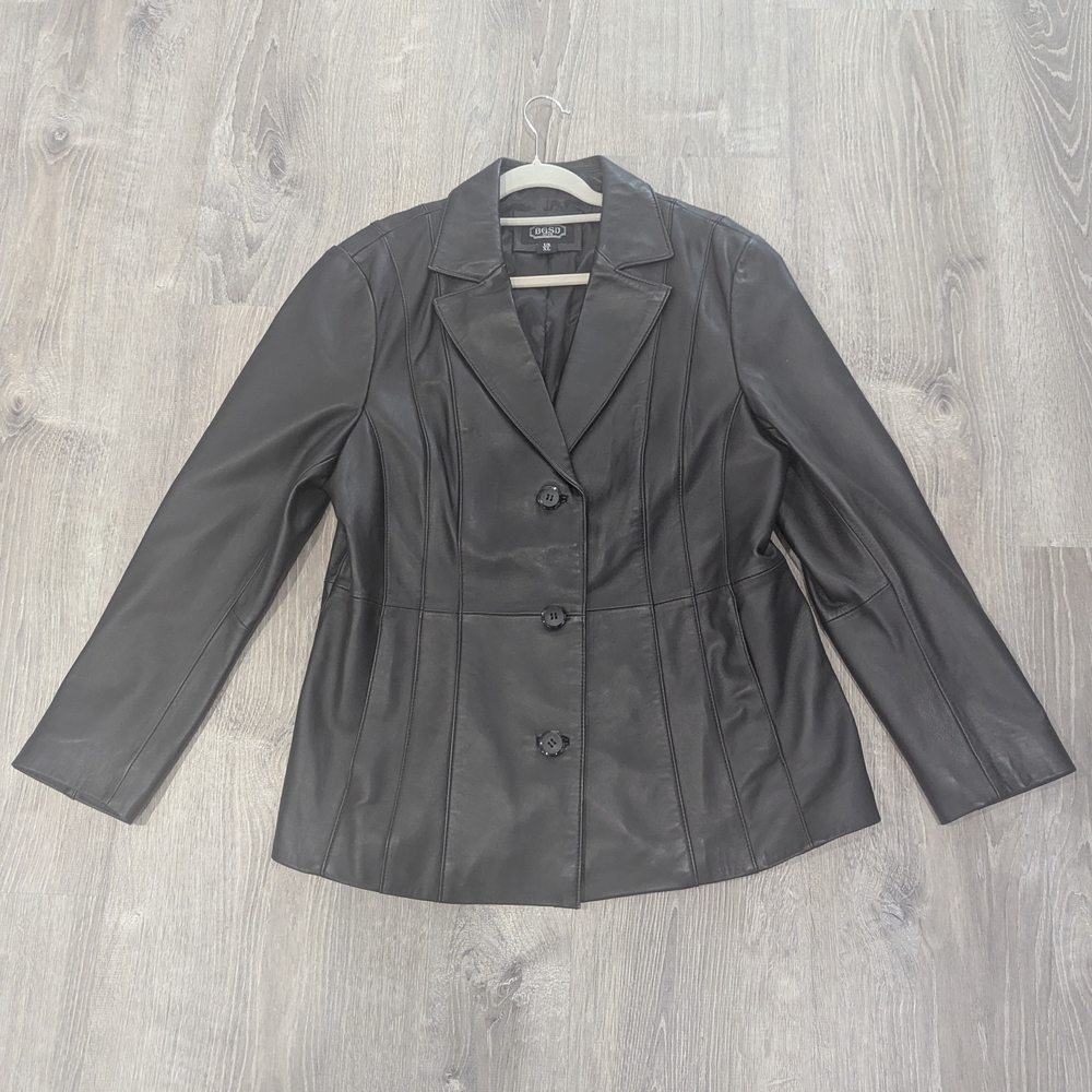 BGSD Lambskin Leather 3-Button Jacket XL – Excellent Condition